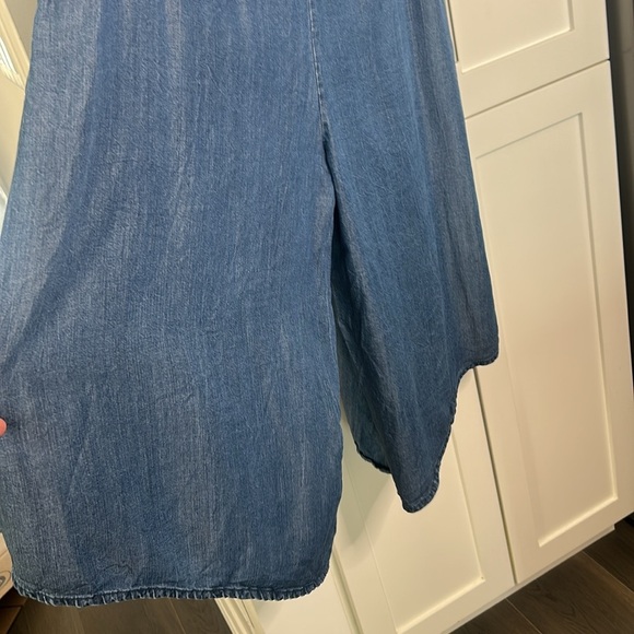 LOVESTITCH Tencel Chambray Jumpsuit Wide Leg Women Size M - Picture 5 of 15